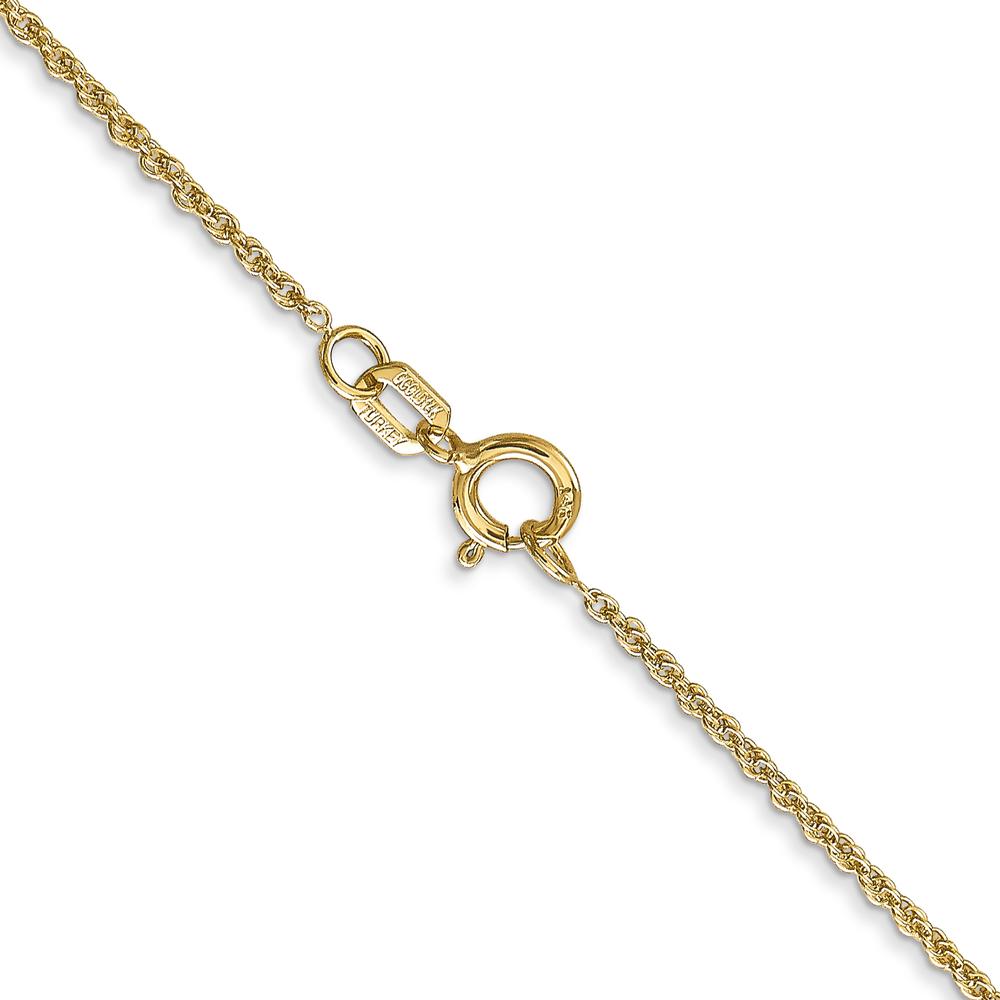 14K Yellow Gold 22" Baby Rope Chain Necklace with Spring Ring Clasp - 1.1mm Width by Oro Pregiato