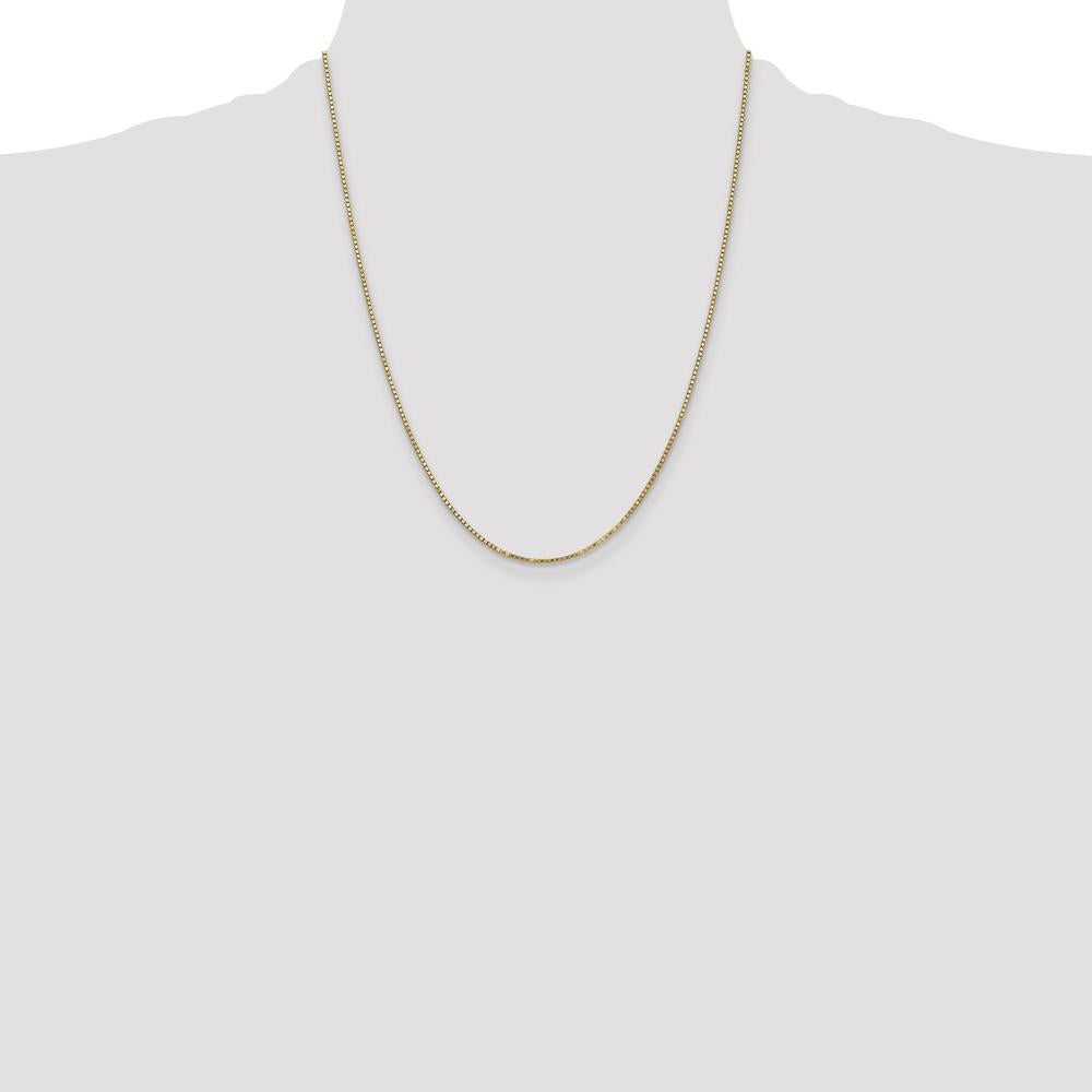 14K Yellow Gold 22" Box Chain Necklace - 1.4mm Width by Oro Pregiato