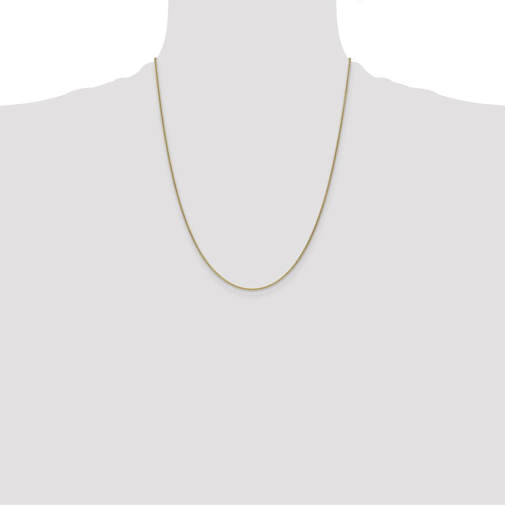 14K Yellow Gold 22" Cable Link Necklace with Lobster Clasp - Polished Finish by Official Gold Marks