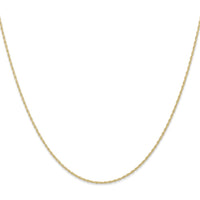 14K Yellow Gold 22" Cable Rope Chain Necklace - Polished Finish with Spring Ring Clasp