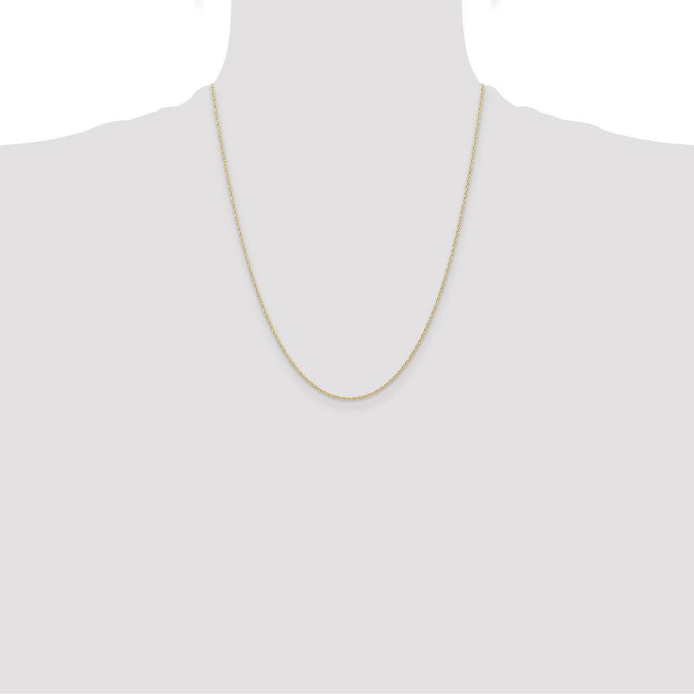 14K Yellow Gold 22" Cable Rope Chain Necklace - Polished Finish with Spring Ring Clasp