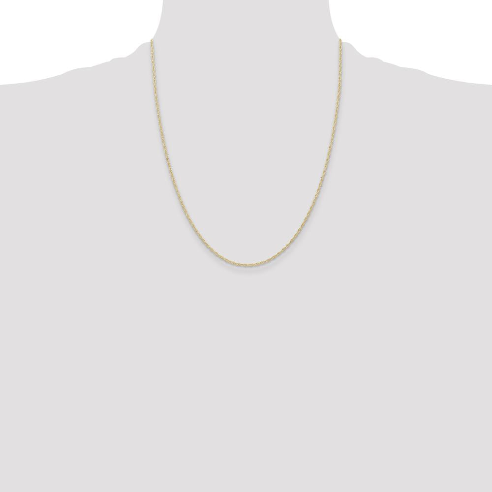 14K Yellow Gold 22" Cable Rope Necklace with Spring Ring Clasp