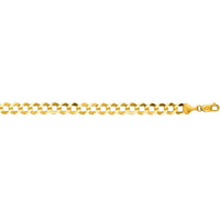 14K Yellow Gold 22" Comfort Curb Chain - 8.2mm Polished Finish by Orozza Fine Jewelry
