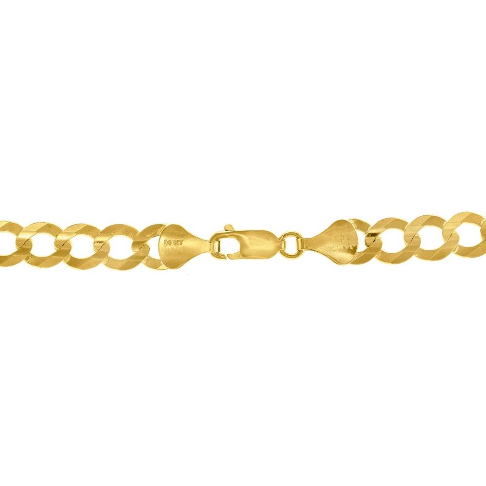 14K Yellow Gold 22" Comfort Curb Chain - 8.2mm Polished Finish by Orozza Fine Jewelry