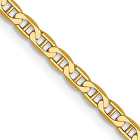 14K Yellow Gold 22" Concave Anchor Chain Necklace - 2.4mm Width by Oro Pregiato