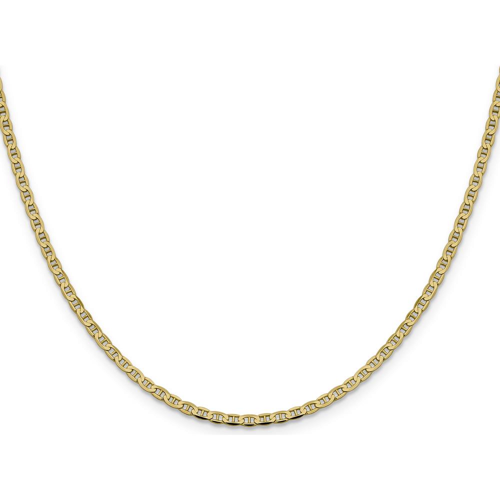 14K Yellow Gold 22" Concave Anchor Chain Necklace - 2.4mm Width by Oro Pregiato