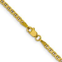 14K Yellow Gold 22" Concave Anchor Chain Necklace - 2.4mm Width by Oro Pregiato