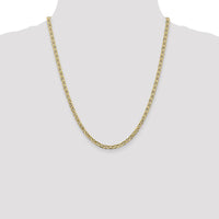 14K Yellow Gold 22" Concave Anchor Chain Necklace - 3.75mm Solid Gold Link with Lobster Clasp by Oro Pregiato