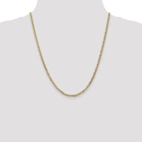 14K Yellow Gold 22" Concave Anchor Chain Necklace - 3mm Width by Oro Pregiato