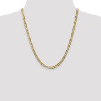 14K Yellow Gold 22" Concave Anchor Link Chain - 5.25mm Width by Oro Pregiato