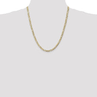 14K Yellow Gold 22" Concave Open Figaro Chain with Lobster Clasp - 4.5mm Width by Oro Pregiato