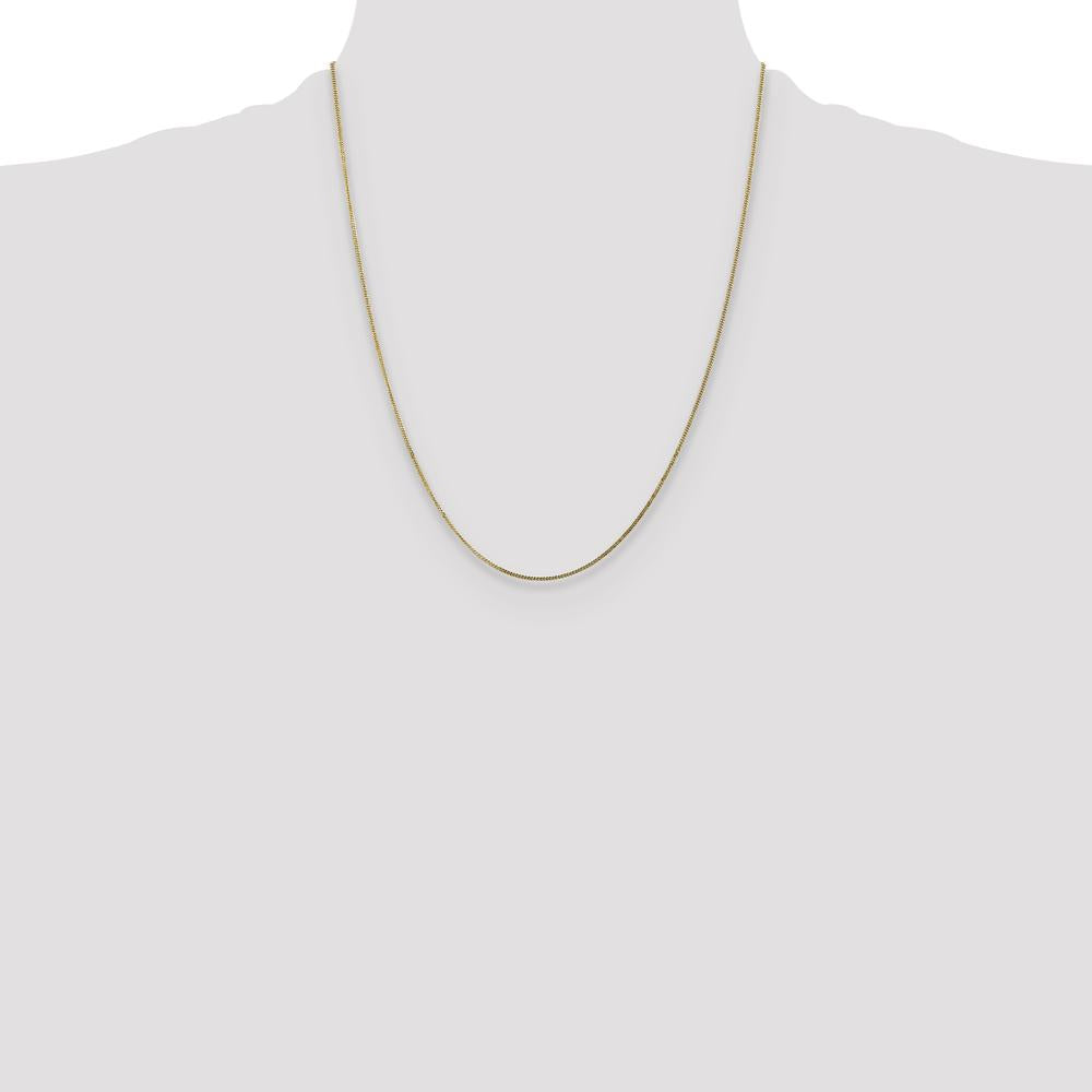 14K Yellow Gold 22" Curb Chain Necklace - 1.3mm Width by Oro Pregiato