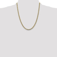 14K Yellow Gold 22" Curb Chain Necklace with Rhodium Pave Accents - 4.3mm Width by Oro Pregiato
