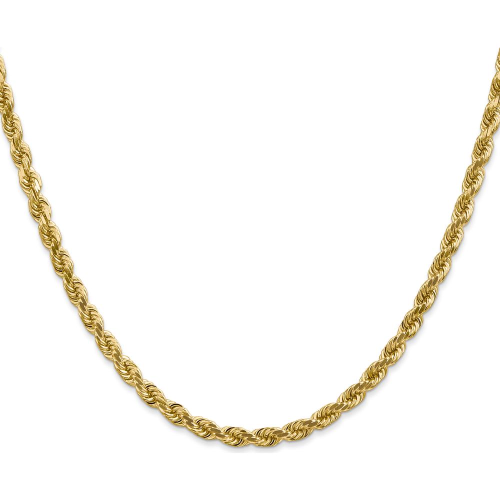 14K Yellow Gold 22" Diamond-Cut 4mm Rope Chain with Lobster Clasp