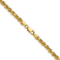 14K Yellow Gold 22" Diamond-Cut 4mm Rope Chain with Lobster Clasp