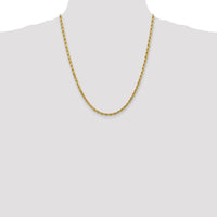 14K Yellow Gold 22" Diamond-Cut 4mm Rope Chain with Lobster Clasp