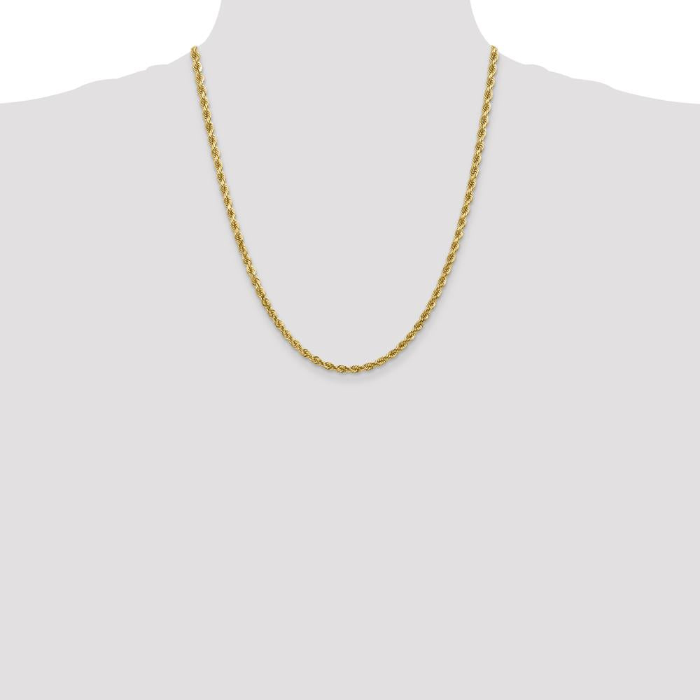 14K Yellow Gold 22" Diamond-Cut 4mm Rope Chain with Lobster Clasp