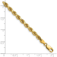 14K Yellow Gold 22" Diamond-Cut 4mm Rope Chain with Lobster Clasp