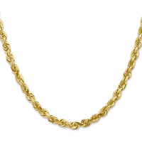 14K Yellow Gold 22" Diamond-Cut 5mm Rope Chain with Lobster Clasp by Oro Pregiato