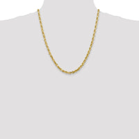 14K Yellow Gold 22" Diamond-Cut 5mm Rope Chain with Lobster Clasp by Oro Pregiato
