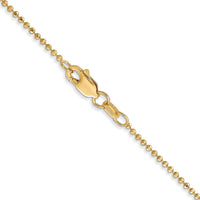 14K Yellow Gold 22" Diamond-Cut Beaded Pendant Chain - 1.2mm Width by Oro Pregiato