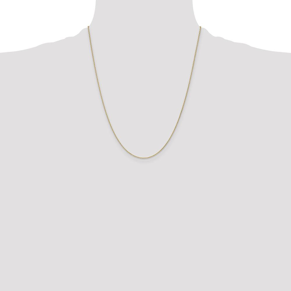14K Yellow Gold 22" Diamond-Cut Cable Chain Necklace - 1.2mm Width by Oro Pregiato