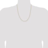 14K Yellow Gold 22" Diamond-Cut Forzantine Cable Chain - 0.8mm Width by Oro Pregiato