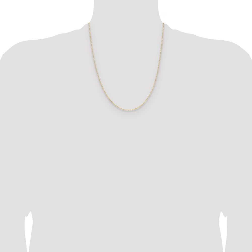 14K Yellow Gold 22" Diamond-Cut Forzantine Cable Chain - 0.8mm Width by Oro Pregiato