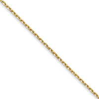 14K Yellow Gold 22" Diamond-Cut Forzantine Cable Chain - 1mm Width by Oro Pregiato