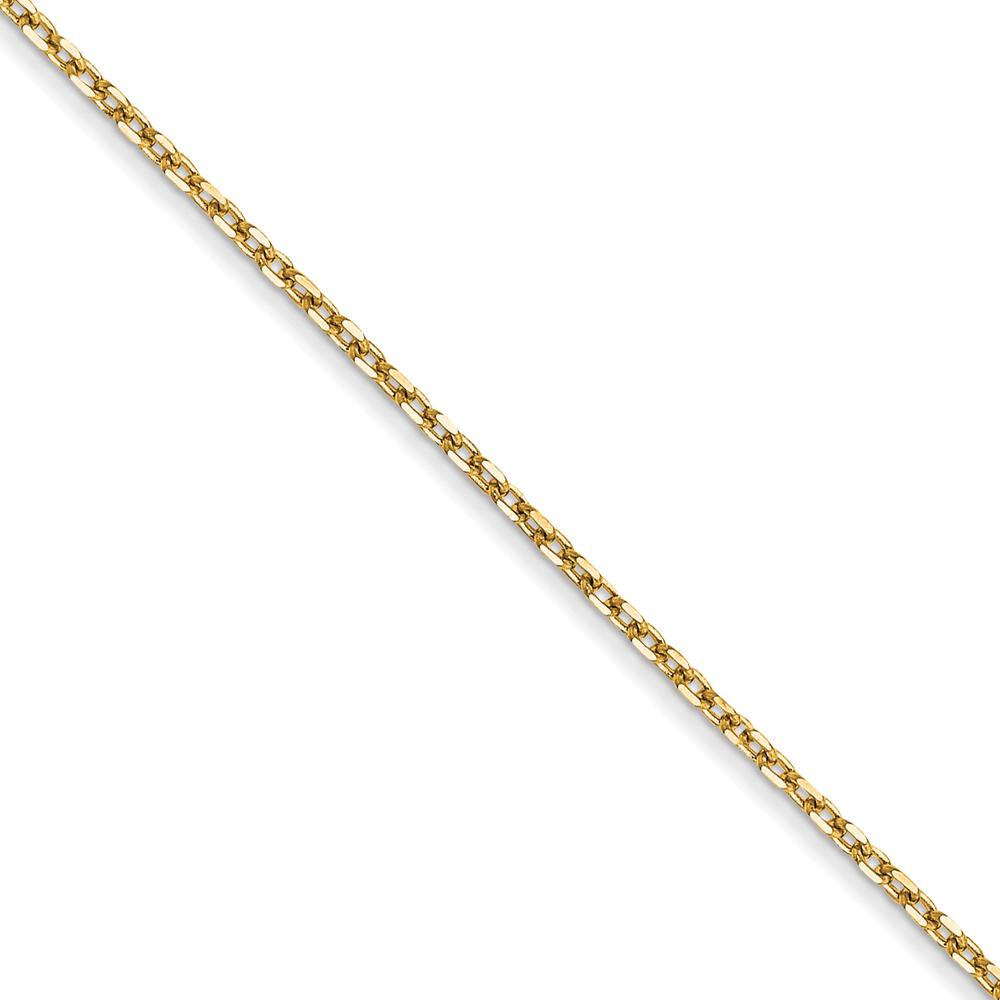 14K Yellow Gold 22" Diamond-Cut Forzantine Cable Chain - 1mm Width by Oro Pregiato