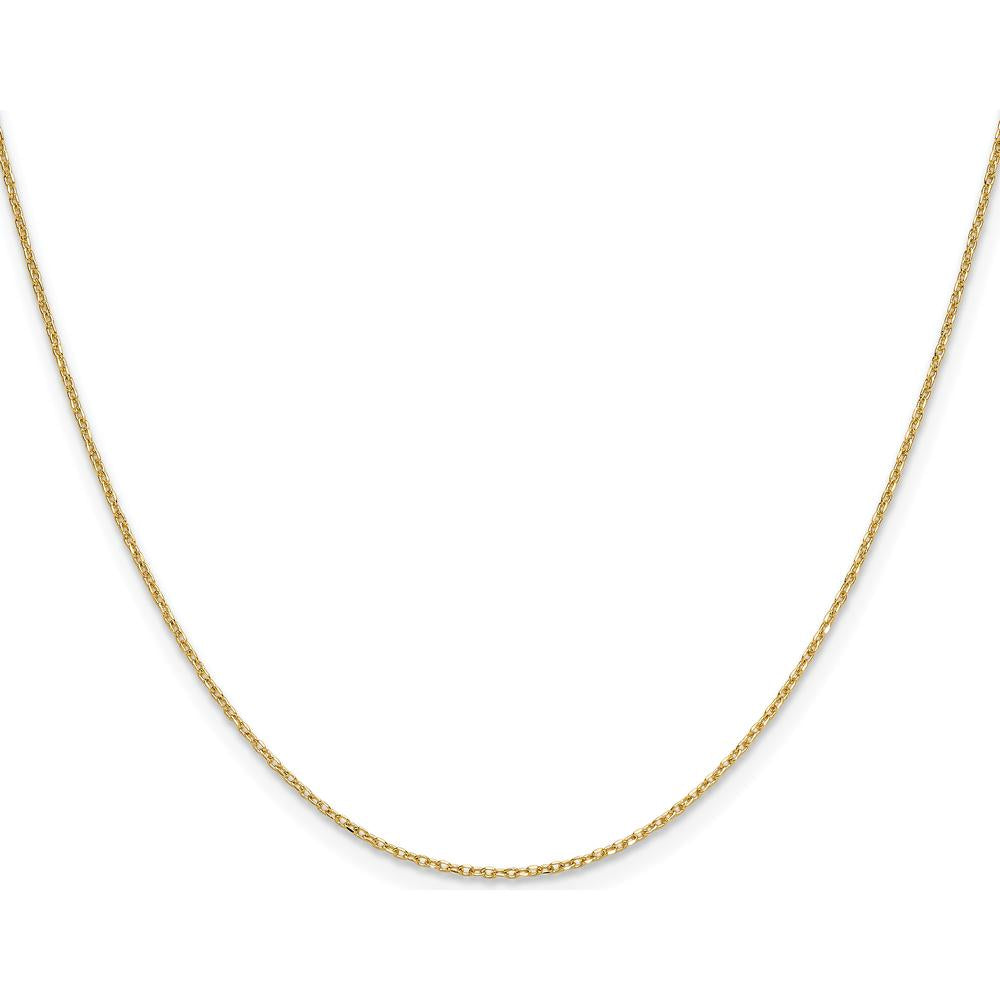 14K Yellow Gold 22" Diamond-Cut Forzantine Cable Chain - 1mm Width by Oro Pregiato