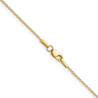 14K Yellow Gold 22" Diamond-Cut Forzantine Cable Chain - 1mm Width by Oro Pregiato