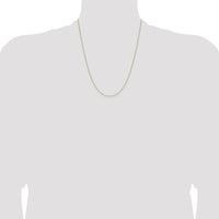 14K Yellow Gold 22" Diamond-Cut Forzantine Cable Chain - 1mm Width by Oro Pregiato