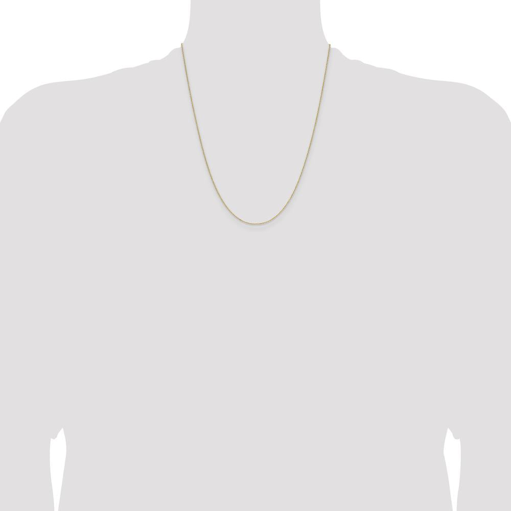 14K Yellow Gold 22" Diamond-Cut Forzantine Cable Chain - 1mm Width by Oro Pregiato