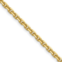 14K Yellow Gold 22" Diamond-Cut French Link Chain - 3.25mm Width by Oro Pregiato