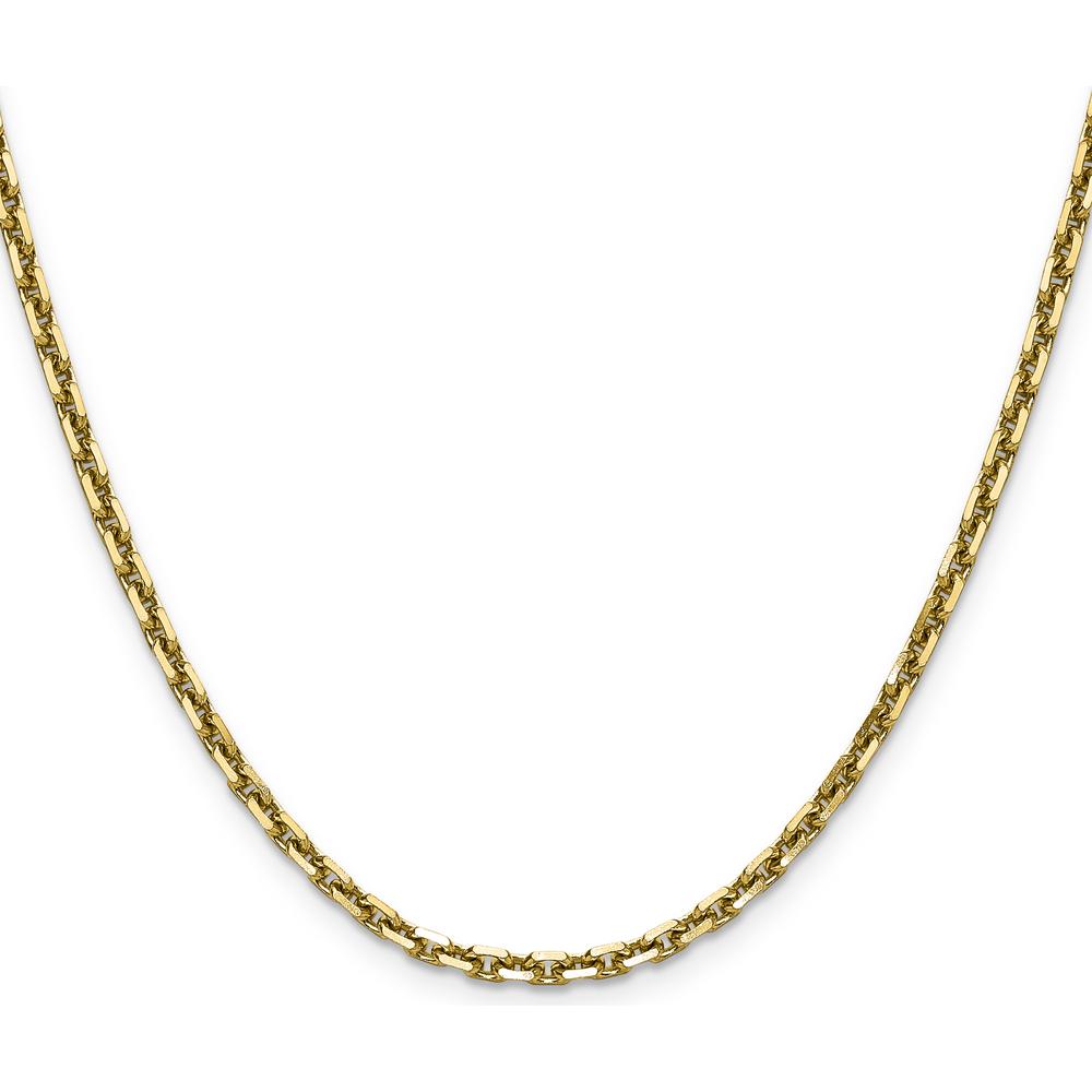 14K Yellow Gold 22" Diamond-Cut French Link Chain - 3.25mm Width by Oro Pregiato
