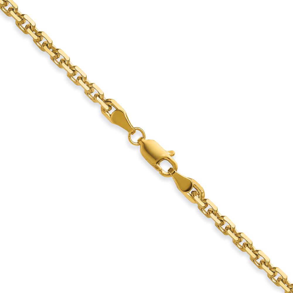 14K Yellow Gold 22" Diamond-Cut French Link Chain - 3.25mm Width by Oro Pregiato