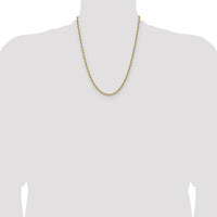 14K Yellow Gold 22" Diamond-Cut French Link Chain - 3.90mm Width by Oro Pregiato