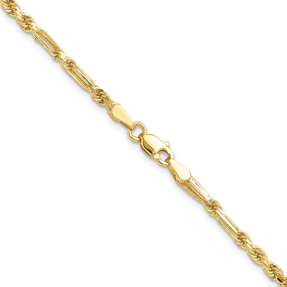 14K Yellow Gold 22" Diamond-Cut Milano Rope Chain - 2.75mm by Oro Pregiato