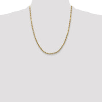 14K Yellow Gold 22" Diamond-Cut Milano Rope Chain - 3mm Width by Oro Pregiato