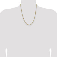 14K Yellow Gold 22" Diamond-Cut Rope Chain - 2.5mm Width by Oro Pregiato