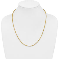14K Yellow Gold 22" Diamond-Cut Rope Chain - 2.75mm Width