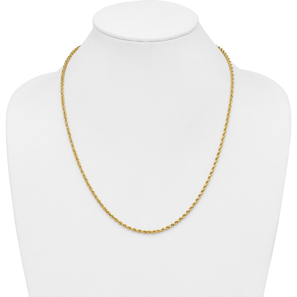 14K Yellow Gold 22" Diamond-Cut Rope Chain - 2.75mm Width