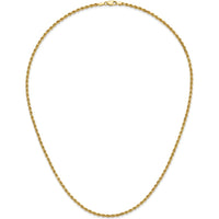 14K Yellow Gold 22" Diamond-Cut Rope Chain - 2.75mm Width