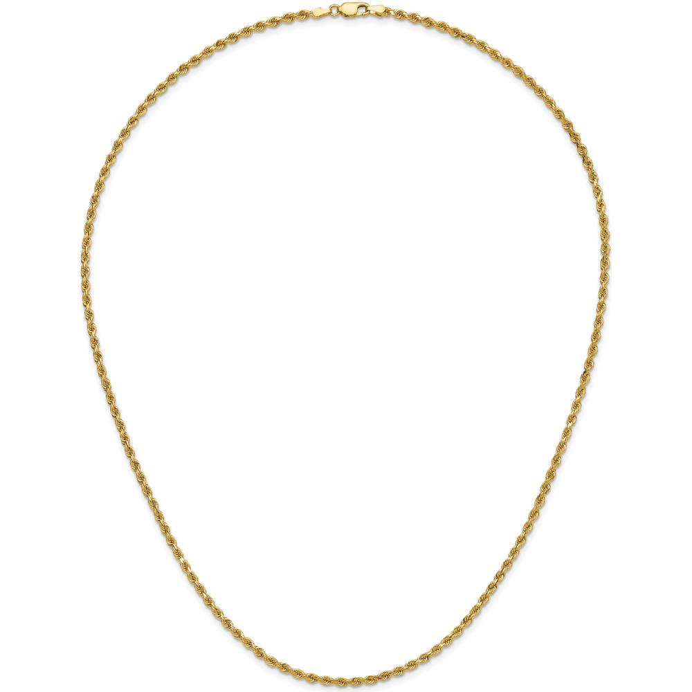 14K Yellow Gold 22" Diamond-Cut Rope Chain - 2.75mm Width