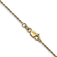 14K Yellow Gold 22" Diamond-Cut Rope Chain Necklace - 1.15mm Solid with Lobster Clasp