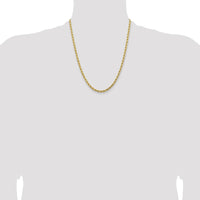14K Yellow Gold 22" Diamond-Cut Rope Chain Necklace - 4.25mm Width