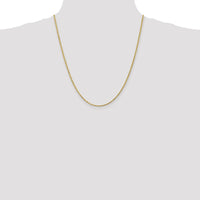 14K Yellow Gold 22" Diamond-Cut Rope Chain Necklace with Lobster Clasp - 2mm Solid Handmade Design