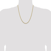 14K Yellow Gold 22" Diamond-Cut Rope Chain Necklace with Lobster Clasp - 3.25mm
