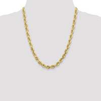 14K Yellow Gold 22" Diamond-Cut Rope Chain with Fancy Lobster Clasp - 7mm Width